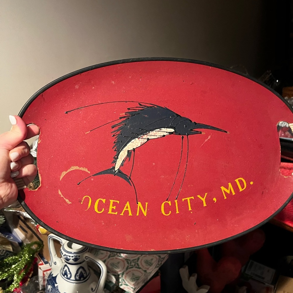 Vinage 1960s Oval Ocan City Maryland Tray